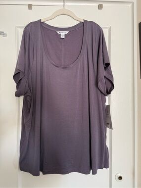 Athleta Scoop Neck Short Sleeve Tee in Dusty Mauve